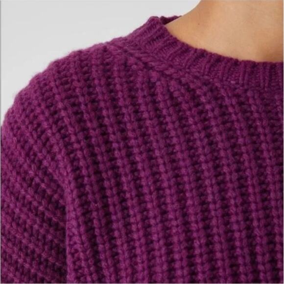 EILEEN FISHER Women's Recycled Cashmere Wool Sweater XS Jam Oversized Heavy - Picture 3 of 14